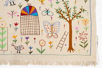 A hand-embroidered kilim rug, c. 224 x 172 cm.
