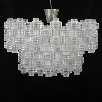 TAKLAMPA, "Festival", Gert Nyström, Orrefors/Fagerhult. 1900-talets andra hälft. Höjd ca 45 cm.