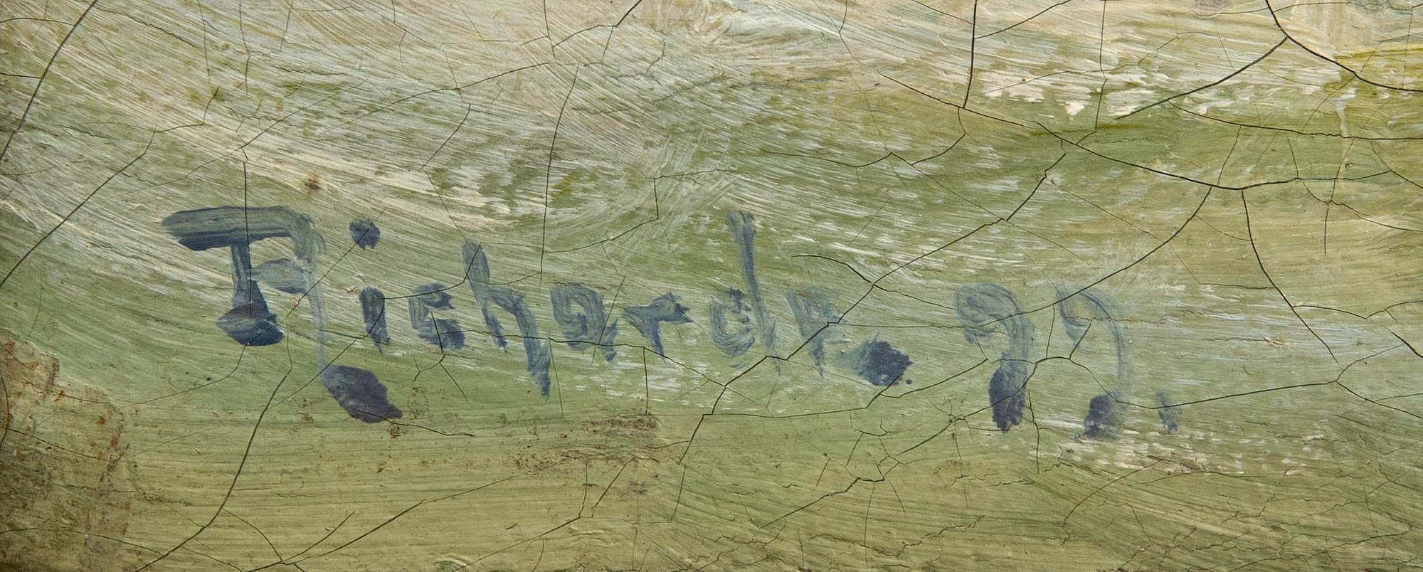 Ludvig Richarde, Two-masted schooner at sea.