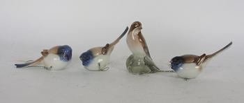 FIGURINER, 4 st, porslin, Bing & Gröndahl.