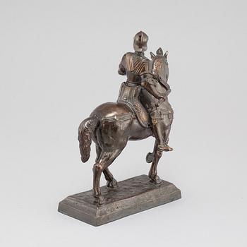 ANDREA DEL VERROCCHIO, kopia efter, skulptur, mörkpatinerad metall, 1900-tal.