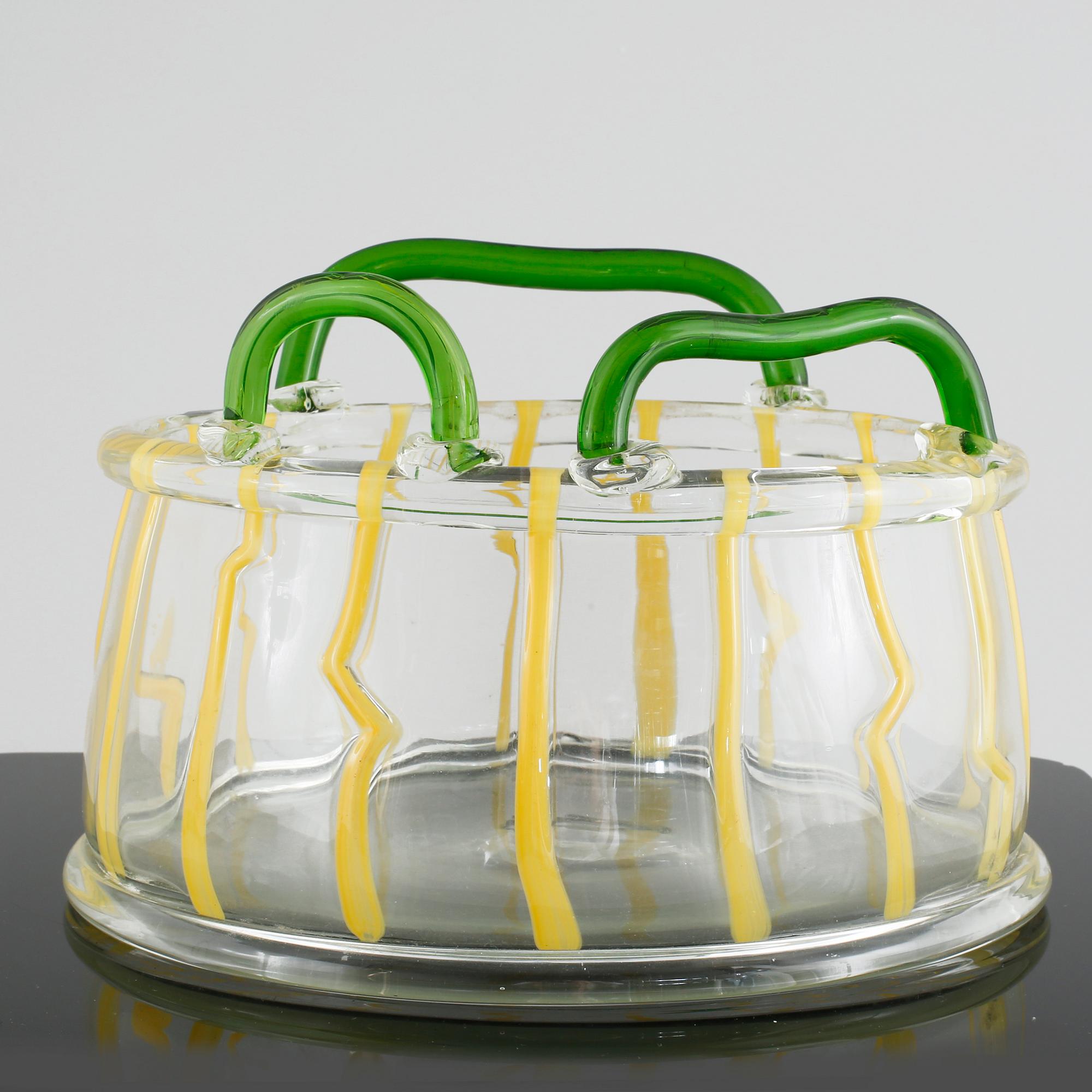 ETTORE SOTTSASS, skål, "Aldebaran", Memphis Milano, Toso Vetri d'Arte, formgiven 1983, .