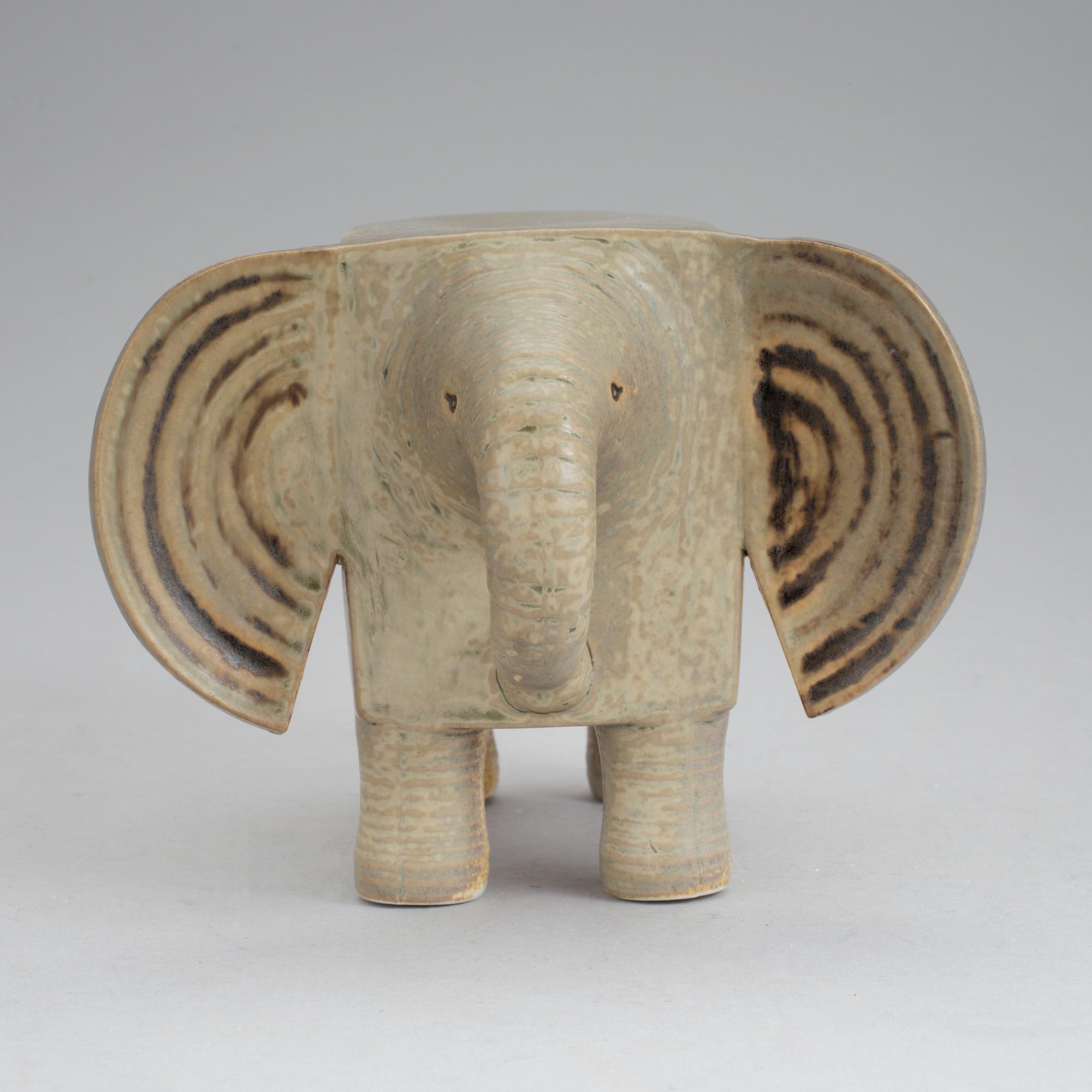 A stoneware figurine 'Elefant' designed by Lisa Larson fro Gustavsberg.