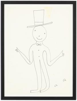 Roger Risberg, indian ink drawing, signed. Executed in 2008.