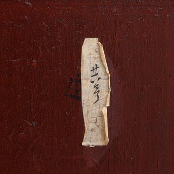SKÅP, tvådelat, lackerat trä. Qingdynastin, 1800-tal.