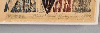 PAUL RENÉ GAUGUIN, träsnitt, signerad och daterad 1962, numrerad 31/260.