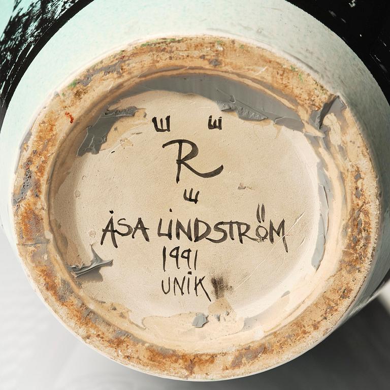Åsa Lindström, a unique ceramic floor vase, Rörstrand, 1991.