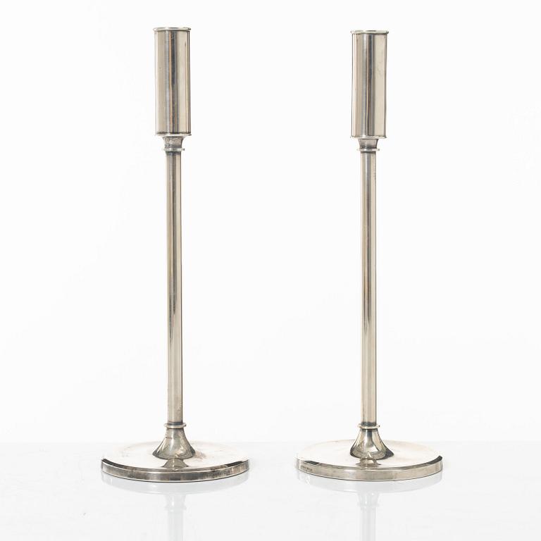 A pair of Swedish silver candlesticks, marks of Tore Eldh, K&EC, Gothenburg 1965-1967.