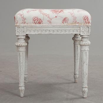 TABURETT, gustaviansk, märkt Erik Öhrmark, verksam 1777-1814 i Stockholm.