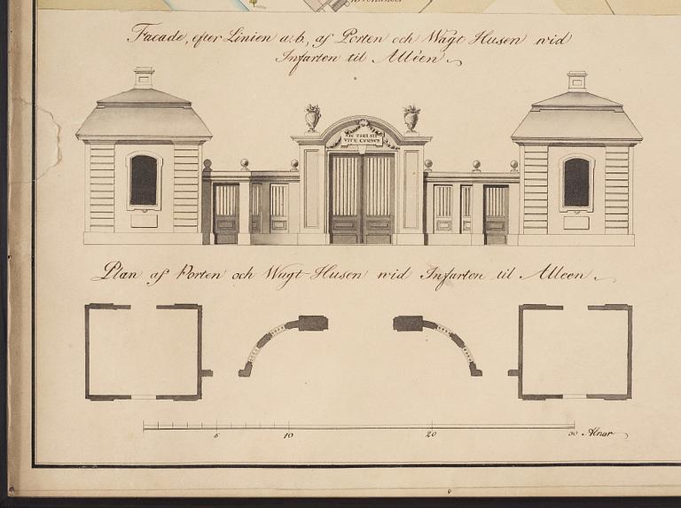 Carl Wilhelm Carlberg, ”Dessein til en tredubbel allée, projecterad at anläggas på Heden utom Drottnings-Porten i Götheborg”.