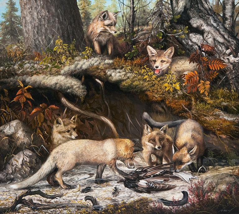 Teppo Terä, FOX CUBS NEAR THE DEN.