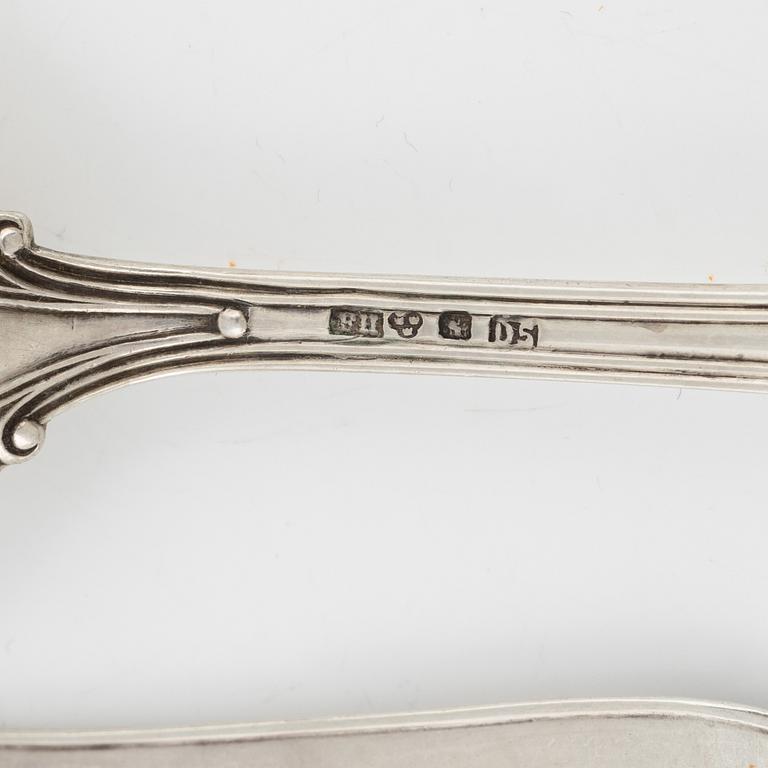 A set of silver cutlery, among others Emanuel Forssman, Växjö, 1855.