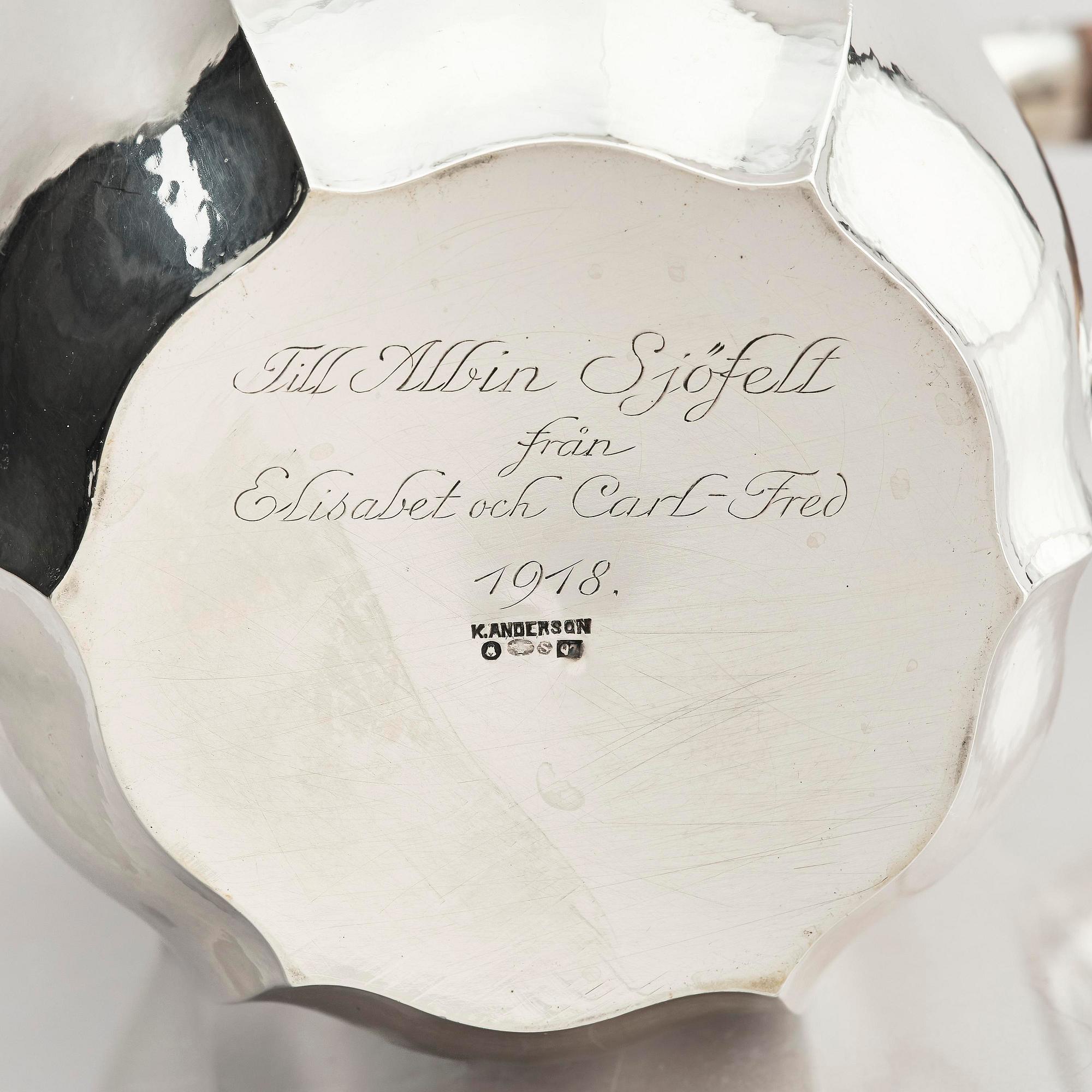 Karl Anderson, a silver coffee- and teaset, 4 pieces, Stockholm, Sweden 1918.