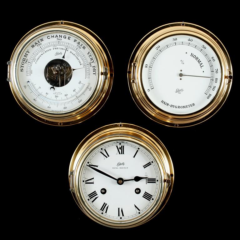 SKEPPSKLOCKA, BAROMETER samt HYGROMETER, Schatz, Tyskland, 1900-tal.