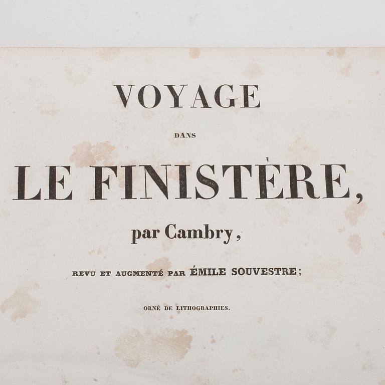 BOK, "Voyage Dans Le Finistère", reviderad upplaga efter Jaques Cambry av Émile Souvestre, Frankrike, 1835.