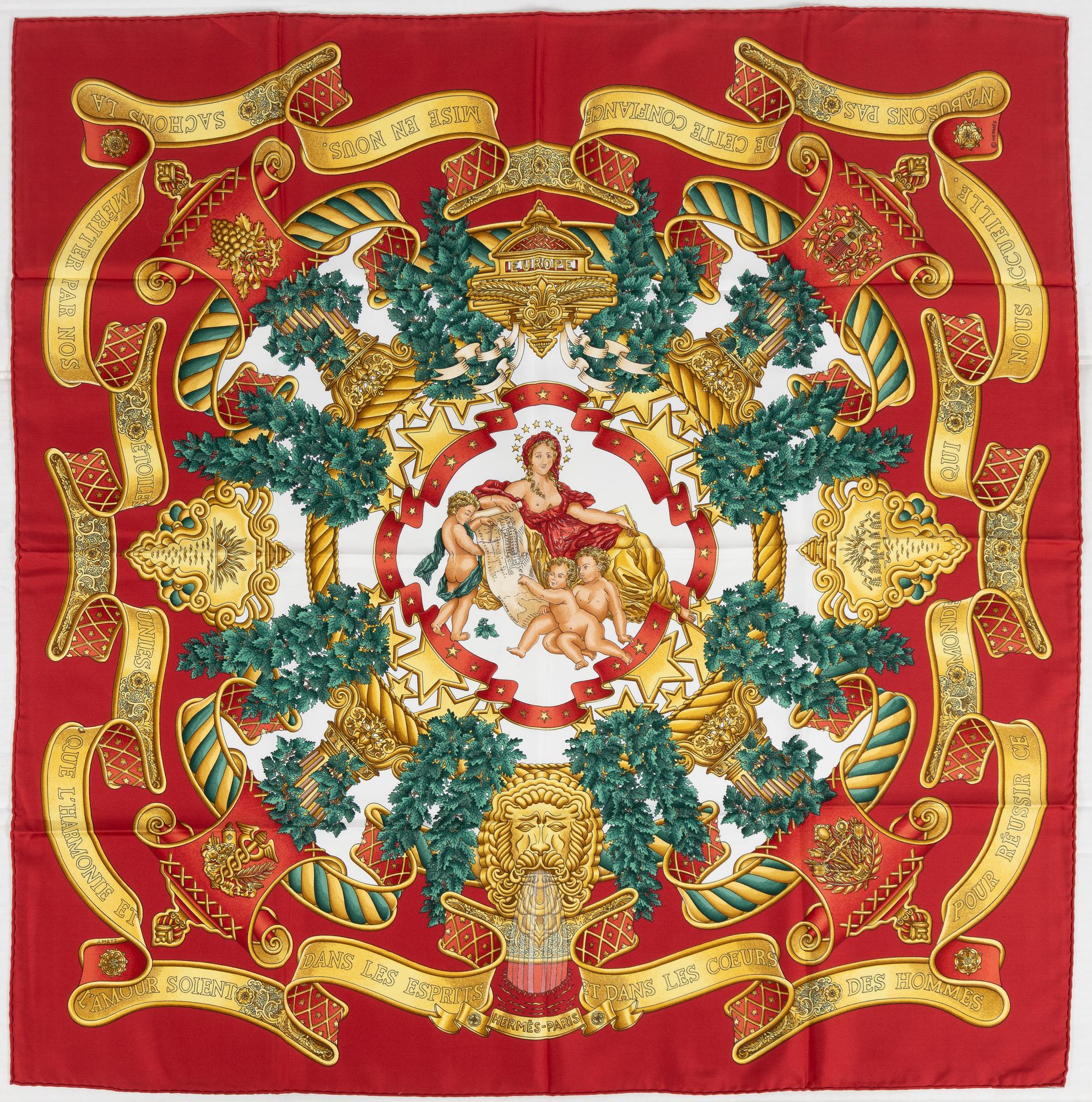Hermès, scarf, "Europe".