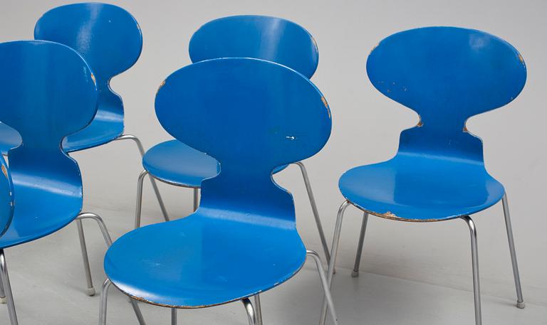 ARNE JACOBSEN, stolar 6 st, "Myran", Fritz Hansen, Danmark 1967.