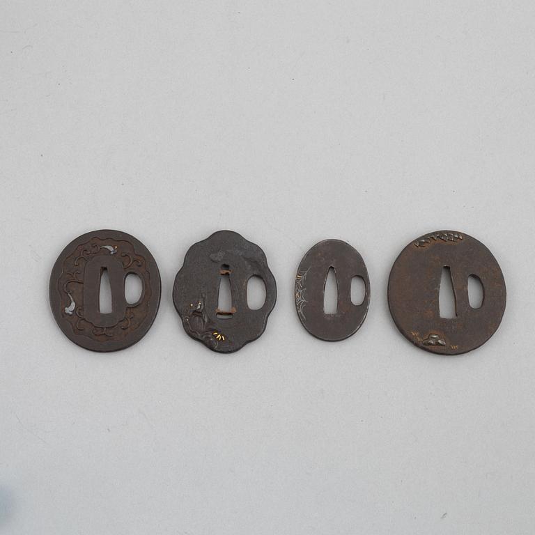 Tsuba 4 pcs, Japan, Edo,.