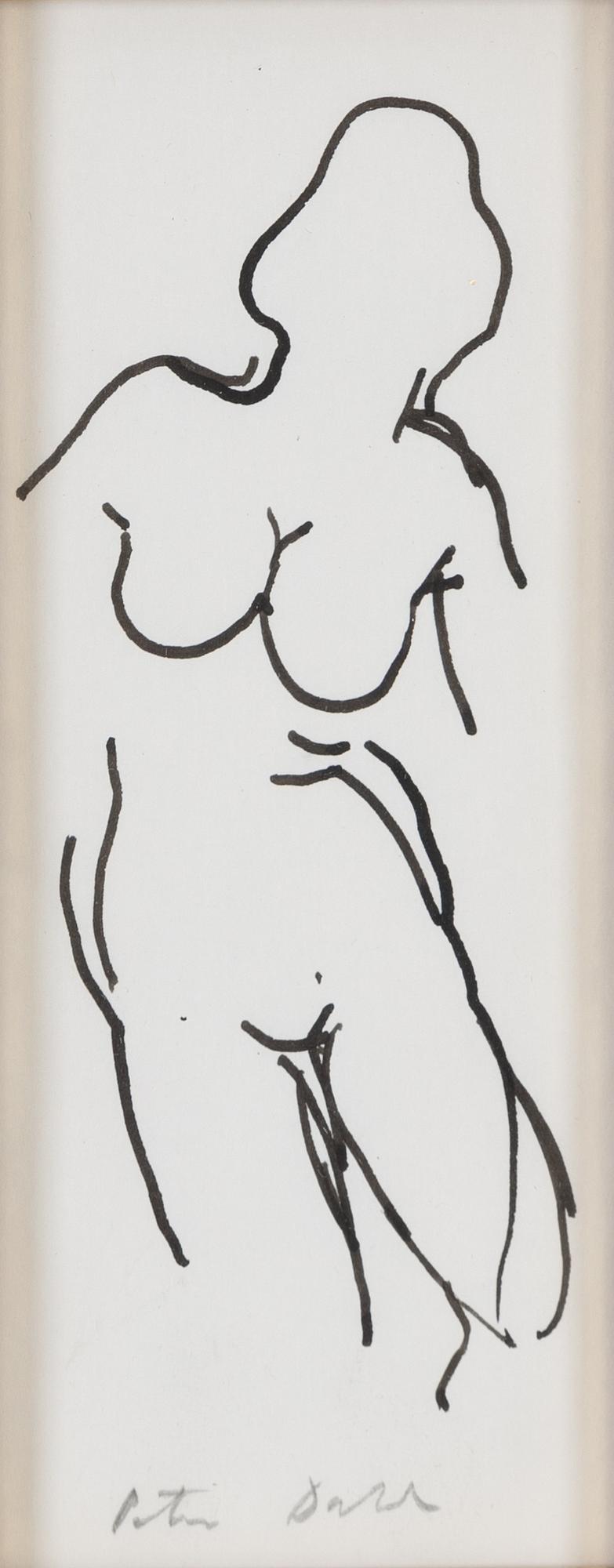 Peter Dahl, ink wash, signed.