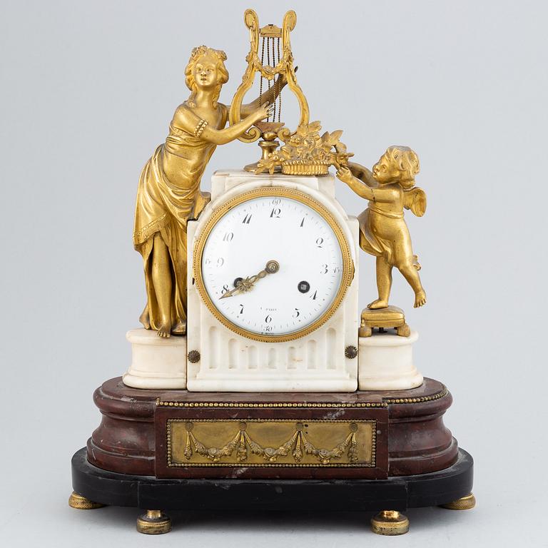 A 19th-century Louis XVI-style mantle clock.