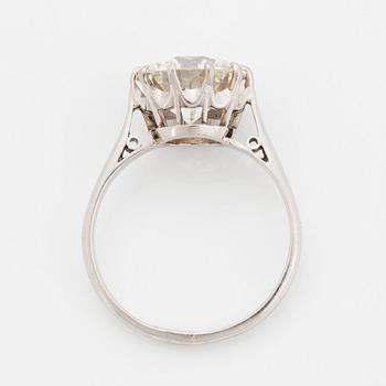 Ring platina med en gammalslipad diamant ca 3.30 ct kvalitet ca J/K vs.