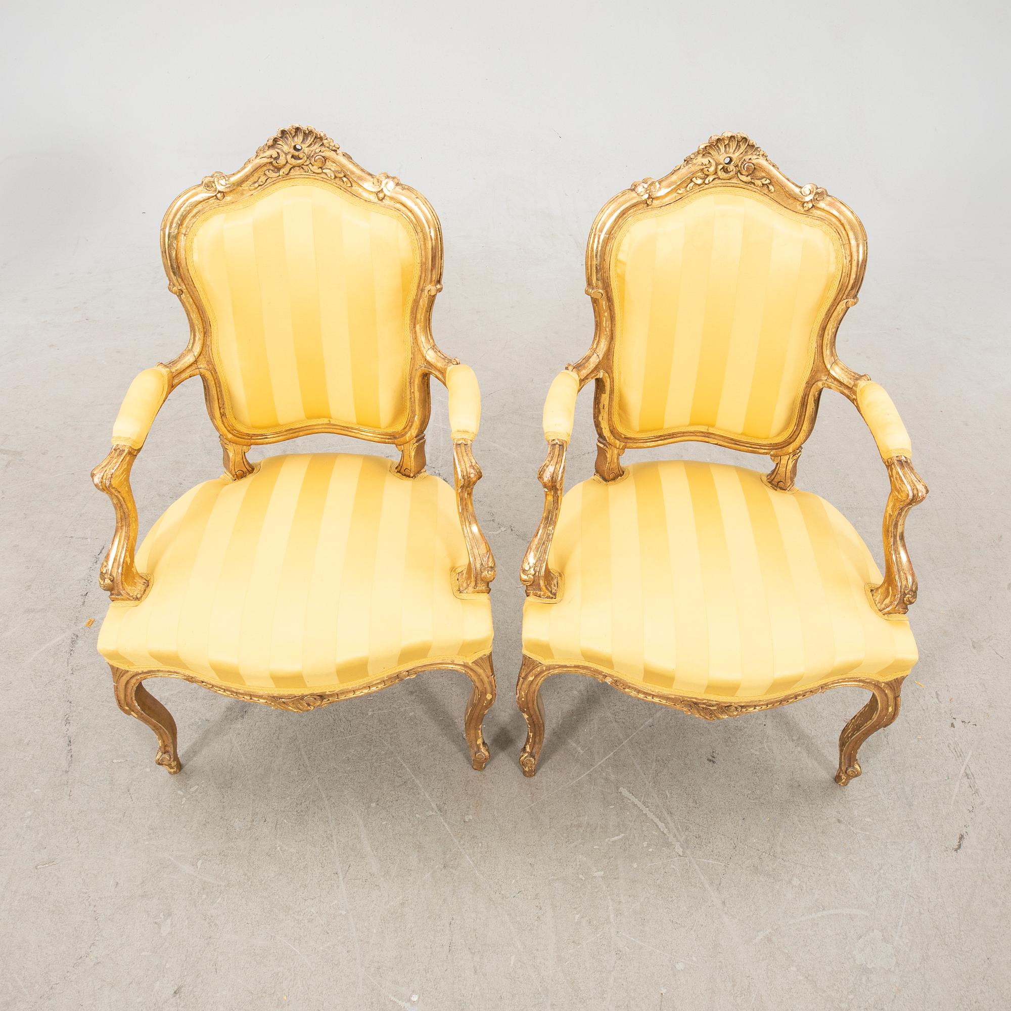 Soffgrupp 5 dlr Rokokostil 1900-talets förta hälft.