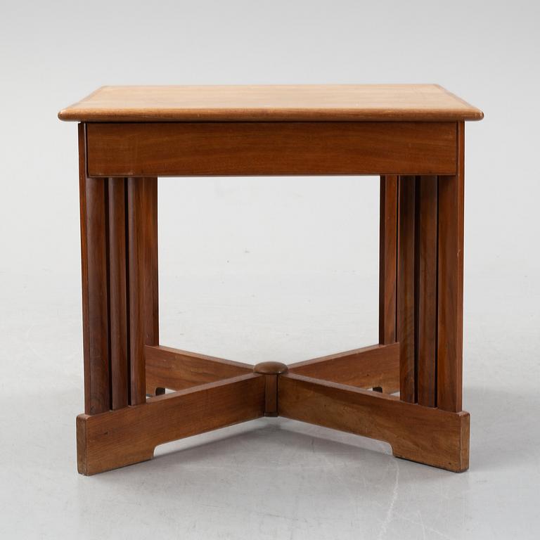 A mahogany and birch center table, 1910's/20's.