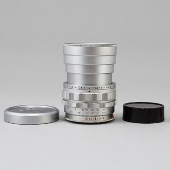 OBJEKTIV, Summicron 1:2/90 nr 1743142, formgivet av Walter Mandler, Leitz Canada. Med visoflex.