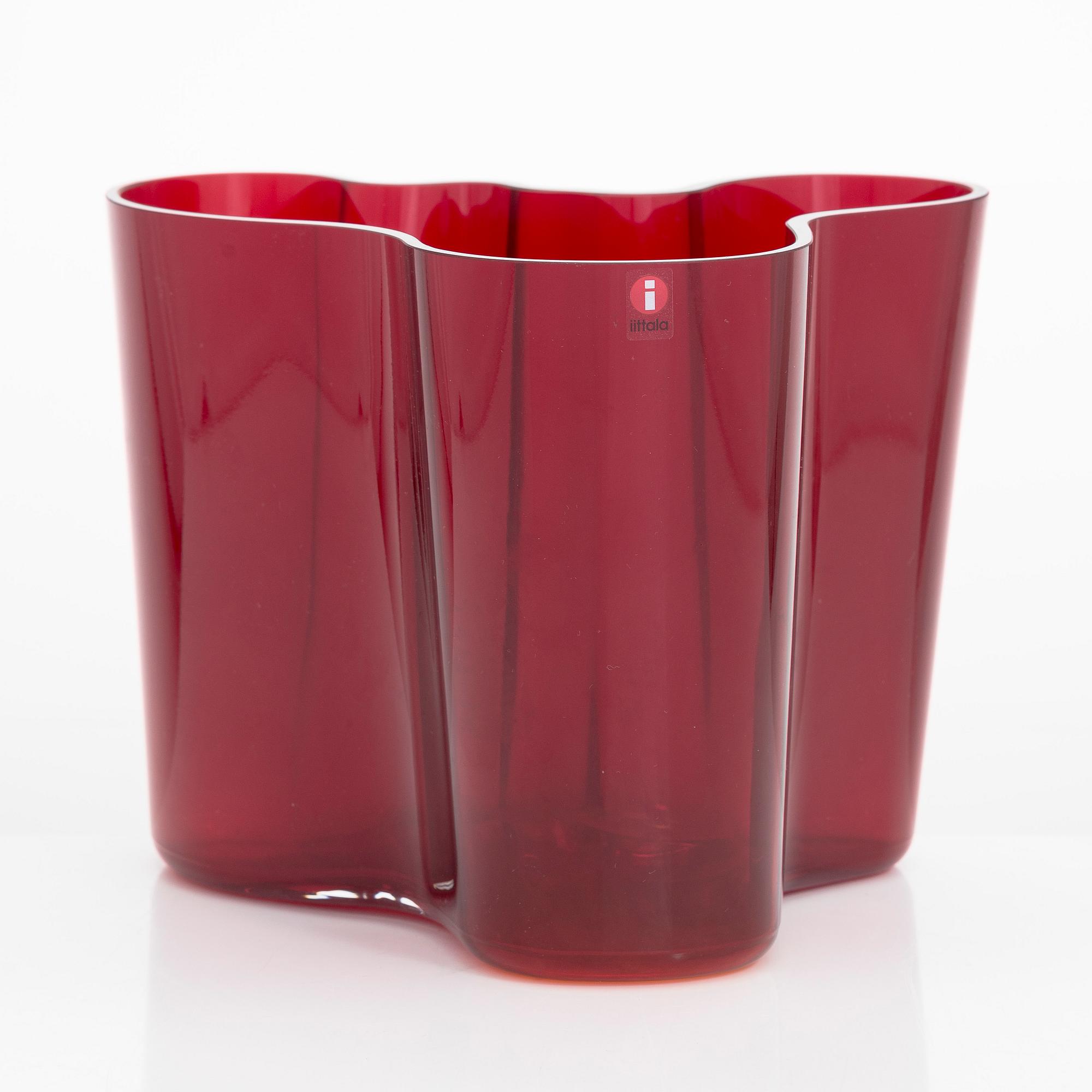 Alvar Aalto, vas, glas, modell 3030, signerad Alvar Aalto Iittala.