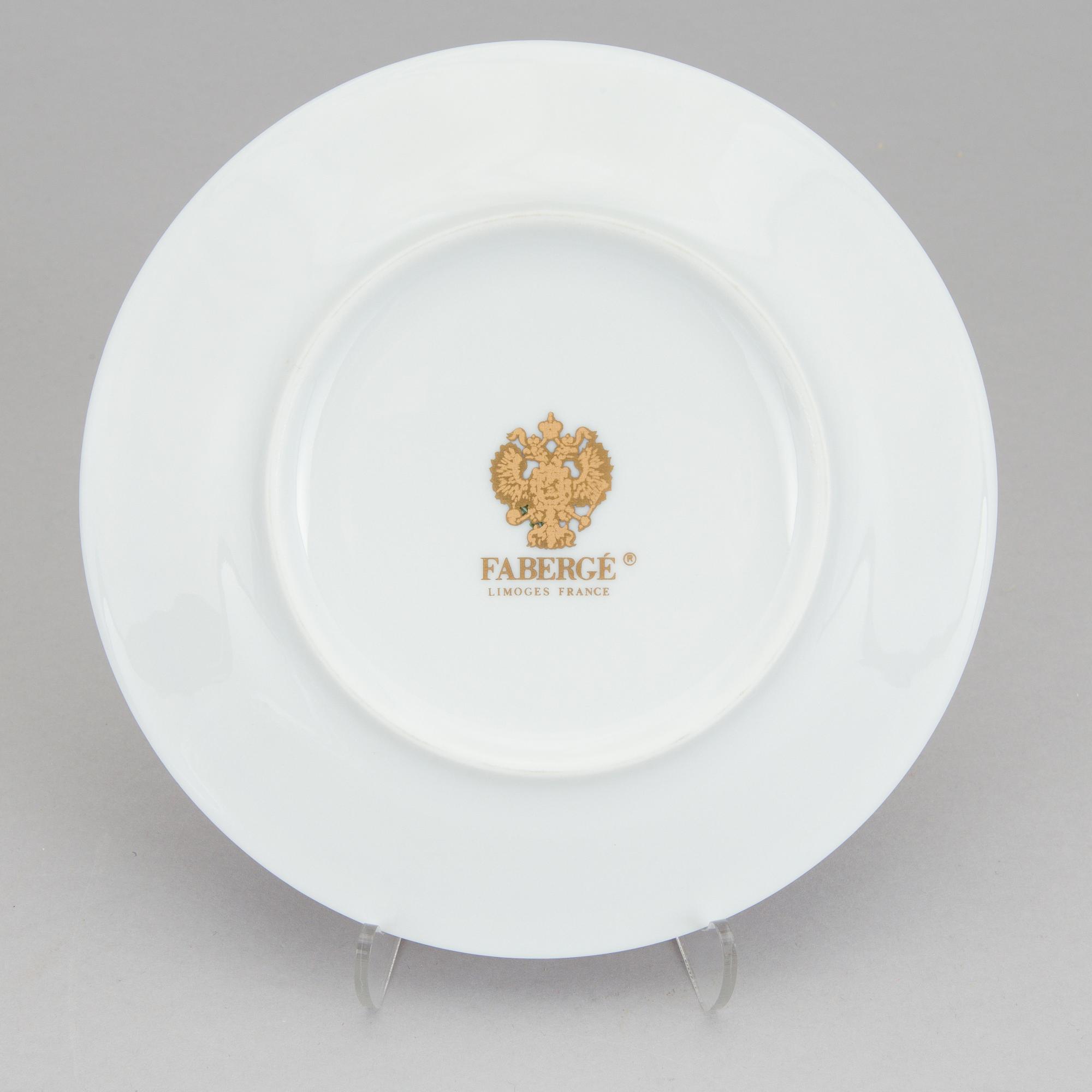 Four porcelain small dishes "Fabergé" from Limoges France.