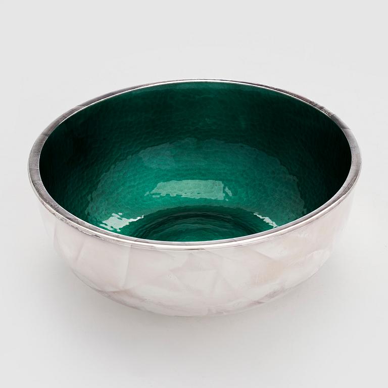 A sterling silver and enamel bowl, maker's mark of A. Tillander, Turku 2005.