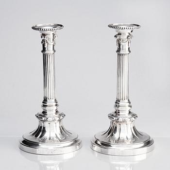 Pehr Zethelius, ljusstakar, ett par, silver, Stockholm 1779. Gustavianska.
