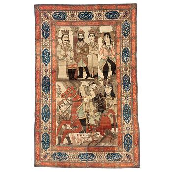 453. A RUG. A semi-antique Kashan a so called Motachem. 211 x 136,5 cm.