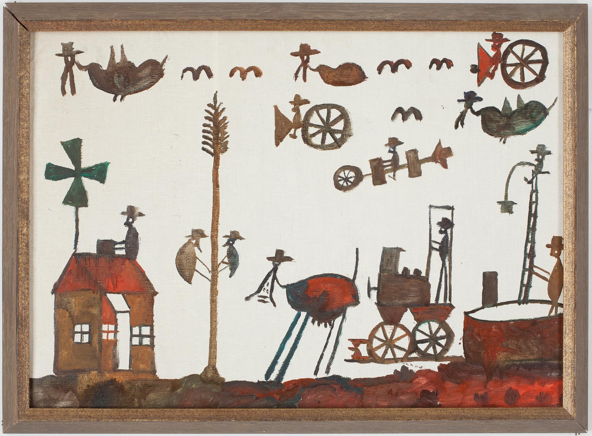 NILS "BJÖRNJÄGARN" RUNDGREN, olja på duk.