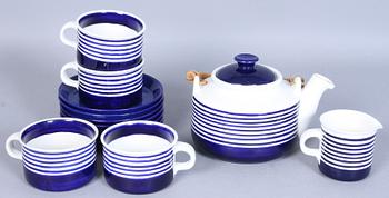 KAFFESERVISDELAR, 6 st, "Kobolt", Karin Björquist, Gustavsberg.
