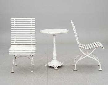 TRÄDGÅRDSMÖBLEMANG, 3 delar, 18/1900-tal.