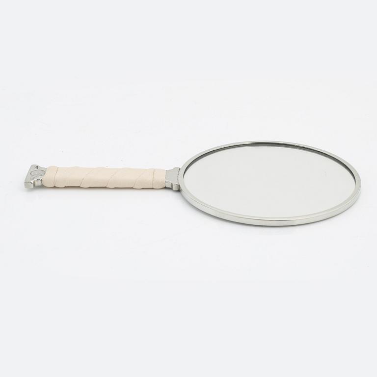 Eric Ericsson, a pewter and leather hand mirror 'Självbild Nr 5', 2012.