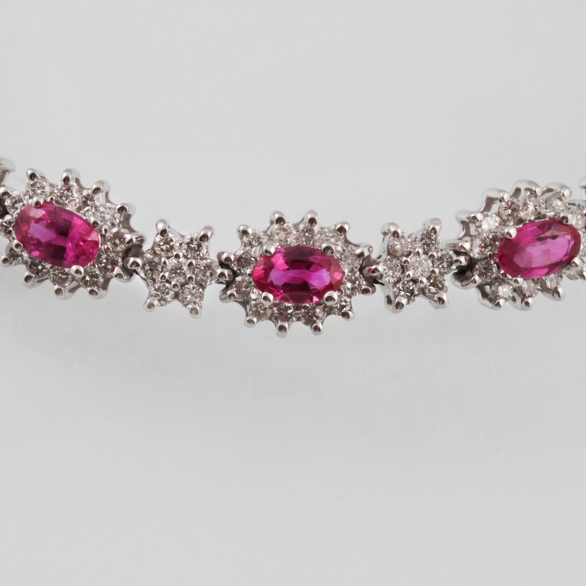 ARMBAND, 18K vitguld med rosa safirer samt briljantslipade diamanter, Effy Jewelry. Vikt 19,2 gram.