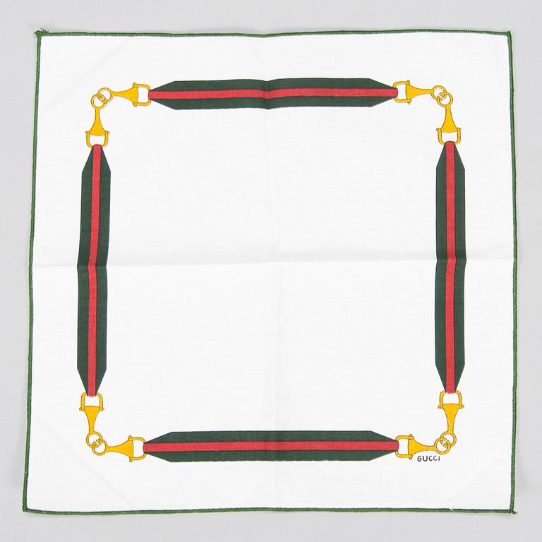 Gucci, Horsebit tablecloth and eight napkins.