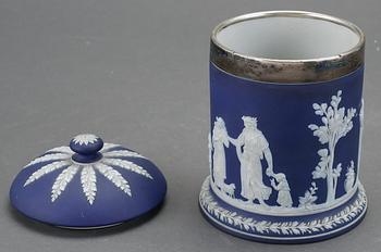 TOBAKSBURK, porslin samt silver, Chester, Wedgewood, 1907.