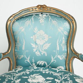 A pair of Swedish Rococo 18th century chairs.