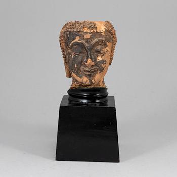 Scultpure of Buddhas head, probably Thailand, 19th Century.