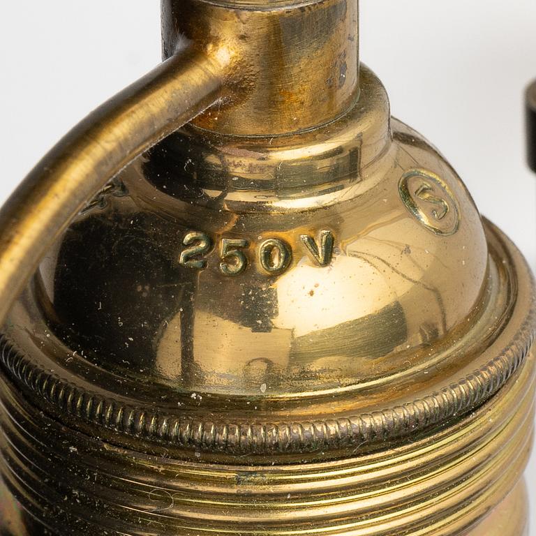 A pair of blue and white vases made in to table lamps, late Qing dynasty/circa 1900.