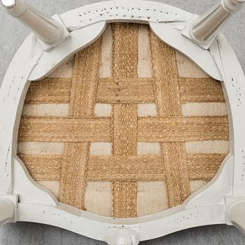 Three Gustavian chairs by Jacob Malmsten (master in Stockholm 1780-1788).