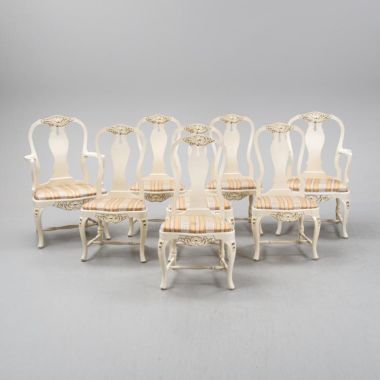 A nine-piece Rococo style dining suite, first half of the 20th Century.