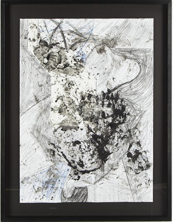 Carl Michael Lundberg, mixed media on paper, signed and dated 20.01-08.