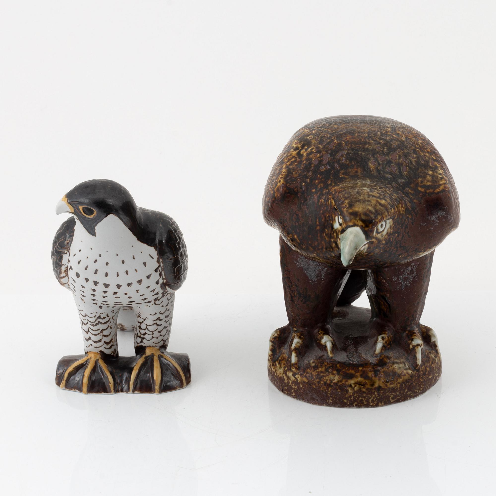Lisa Larson, two stoneware firgurines, Gustavsberg for WWF.