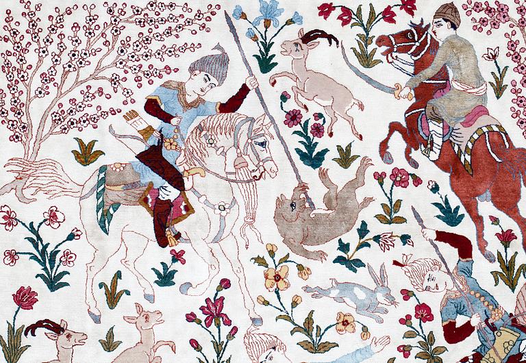 OLD ESFAHAN, sk Seirafian, silk and wool. 316x215 cm.