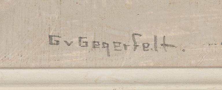 Carl Gunnar von Gegerfelt, gouache på papp-pannå, signerad.