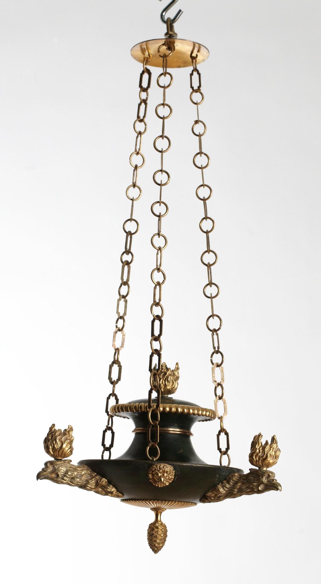 AMPEL, för tre ljus. Empirestil, 1800-talets slut.